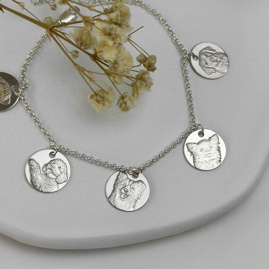 Armband mit mehreren Charms, 925 Silber