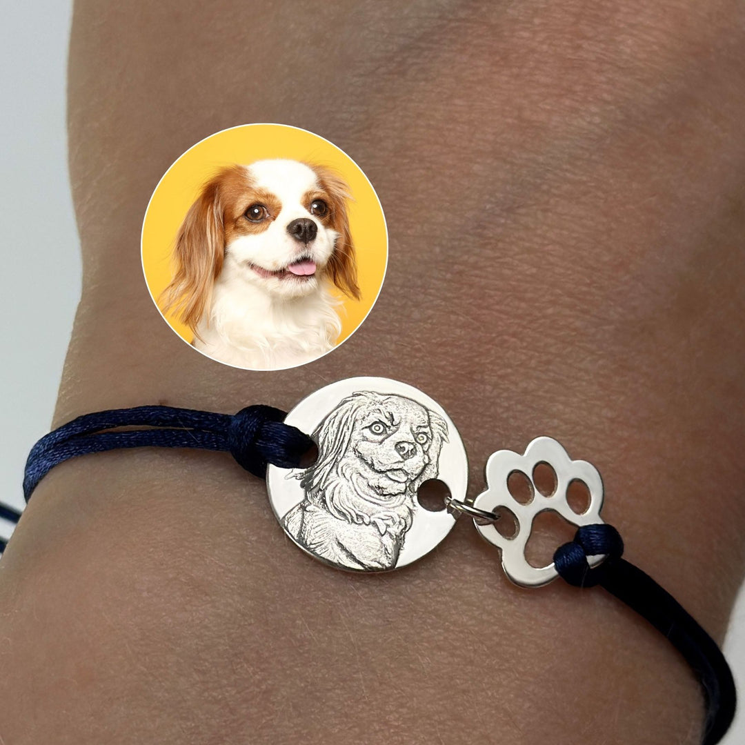 Round & Paw Charm Bracelet, 925 Silver