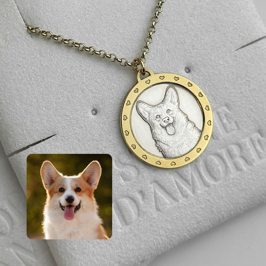 Runder Anhänger mit Rahmen, 925 Silber