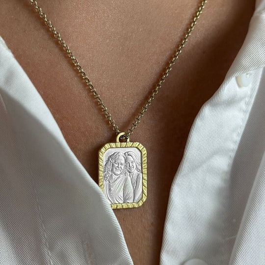 Anhänger mit Goldrahmen, 925 Silber