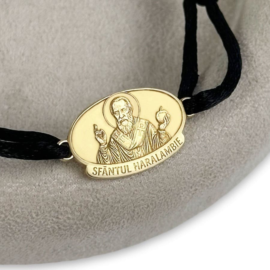 Ovales Armband mit dem heiligen Charalambos, 925 Silber