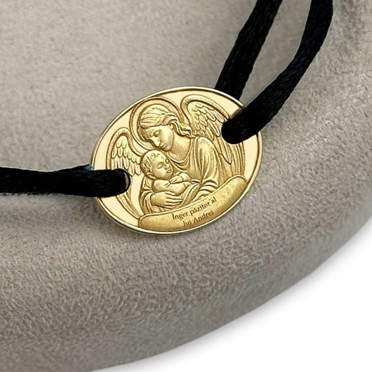 Ovales Armband mit Engel, 925 Silber