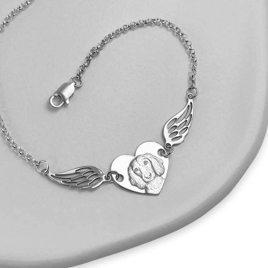 Armband mit Herz und Flügeln, 925 Silber