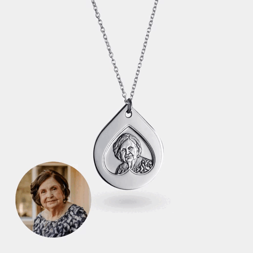 Suspension cadre ondulé, argent 925 "Âme douce"