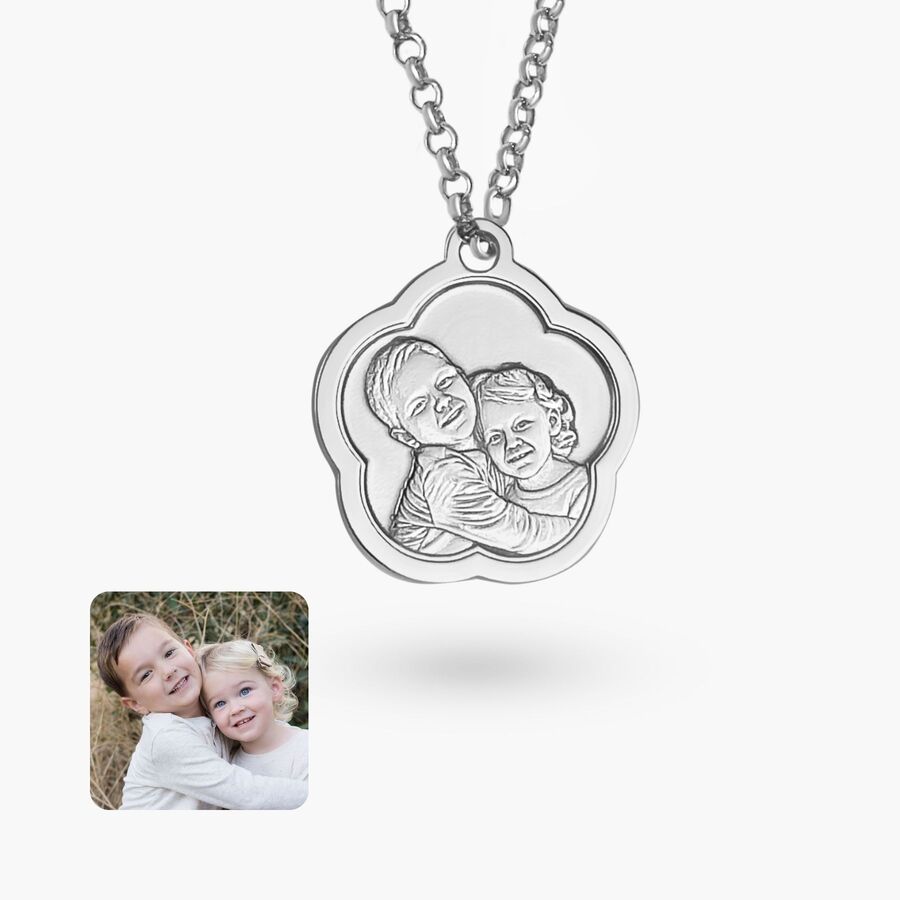 Anhänger mit Blumenrand, 925 Silber