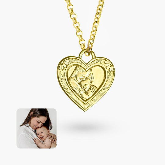 Ornamentaler Herz-Porträtanhänger, 925 Silber