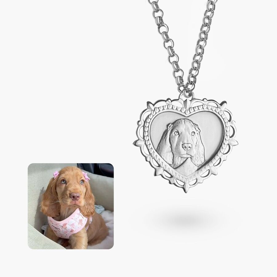 Filigree Heart Pendant, 925 Silver