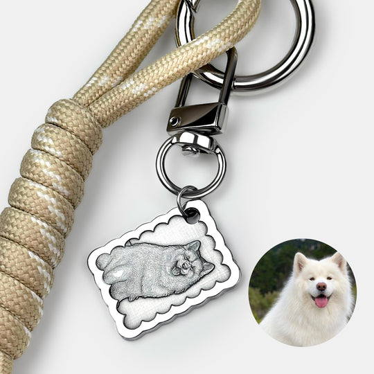 Moderner Schlüsselanhänger „Fellige Freude“