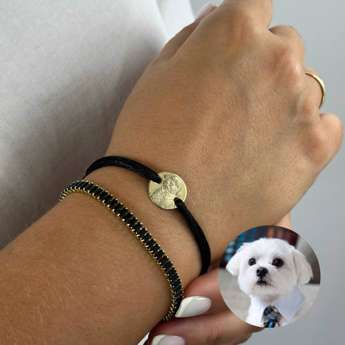 Klassisches Armband mit rundem Anhänger, 925 Silber