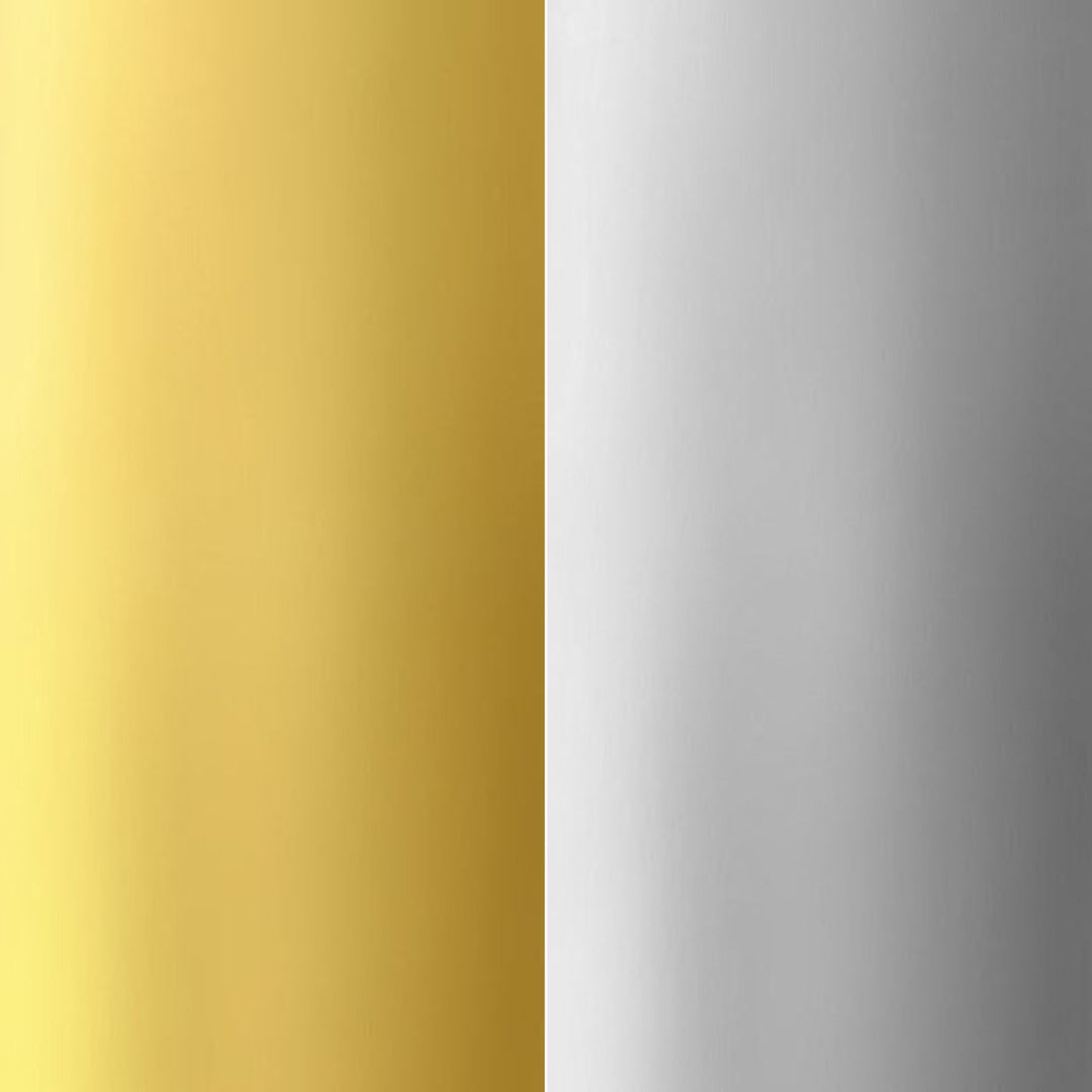 50% Rhodium plating / 50% 14K Italian gold plating