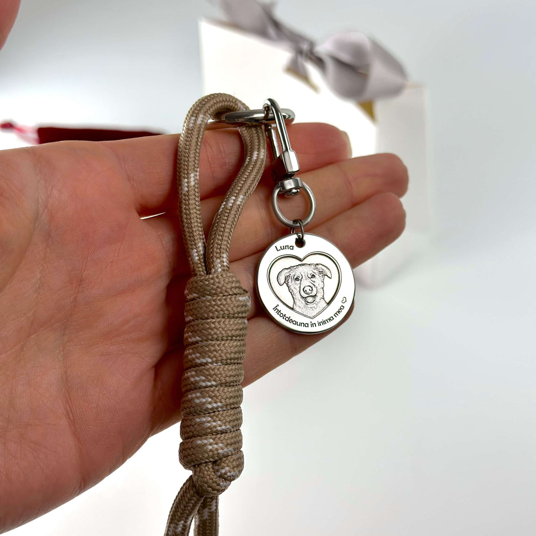 Runder Schlüsselanhänger „Mein Glücksbringer“