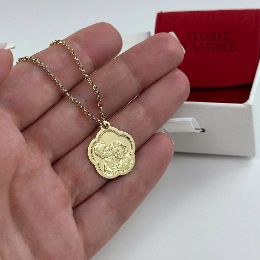 Anhänger mit Blumenrand, 925 Silber