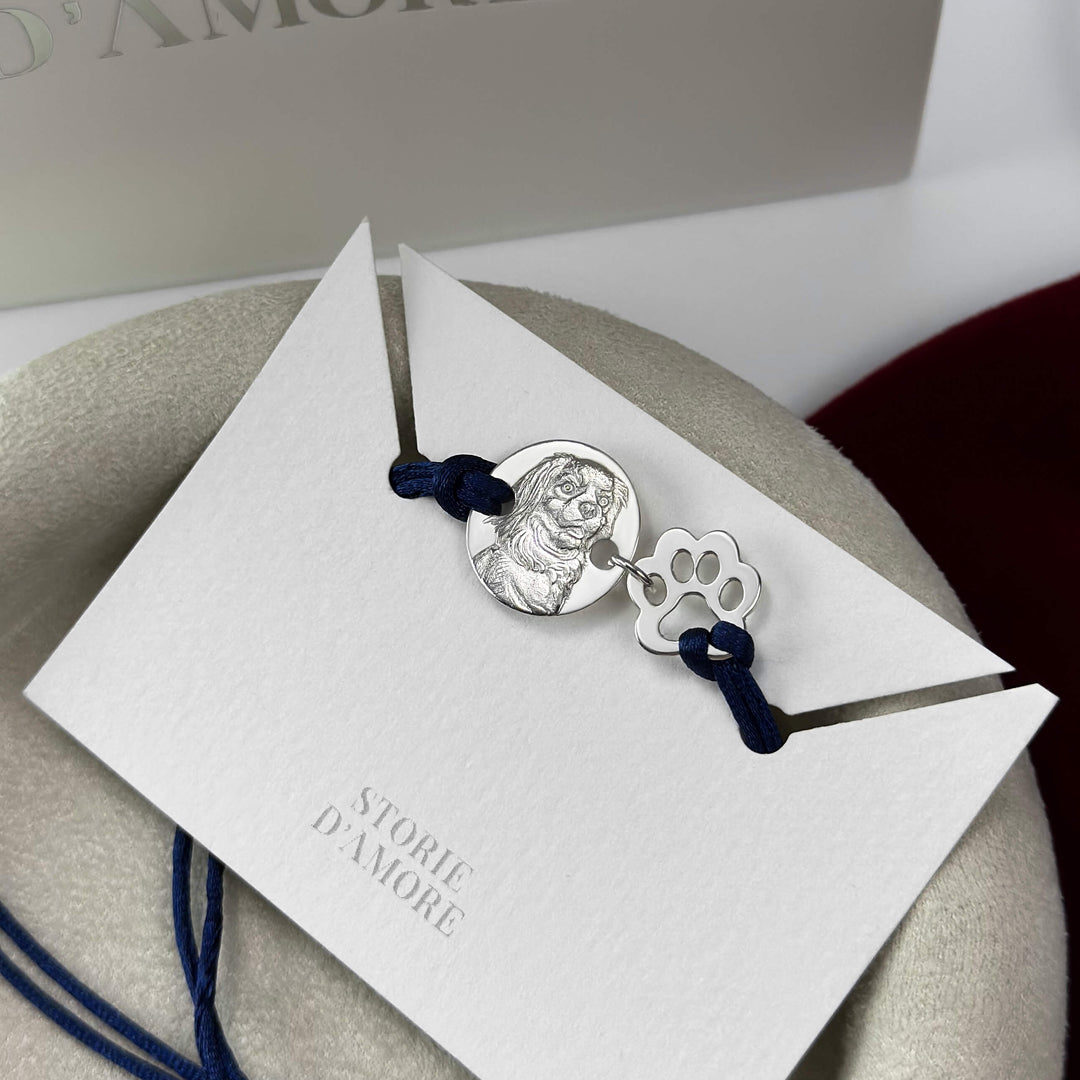 Round & Paw Charm Bracelet, 925 Silver