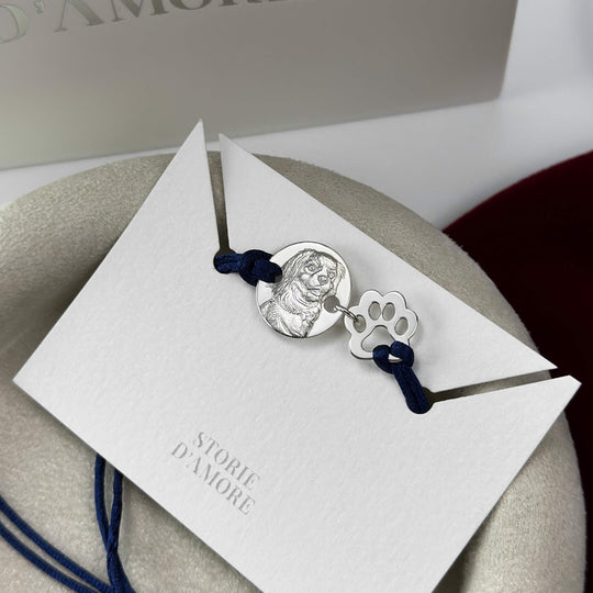 Round & Paw Charm Bracelet, 925 Silver