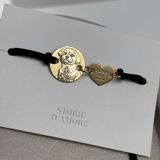 Armband mit Rund- & Herz-Charm, 925 Silber