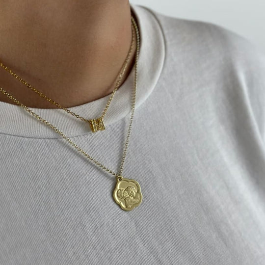 Anhänger mit Blumenrand, 925 Silber