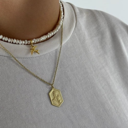 Hexagon-Anhänger, 925 Silber