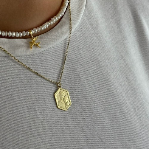 Hexagon-Anhänger, 925 Silber