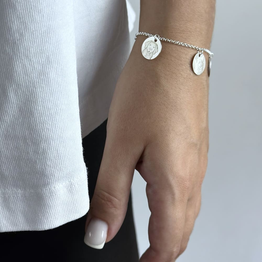 Armband mit mehreren Charms, 925 Silber