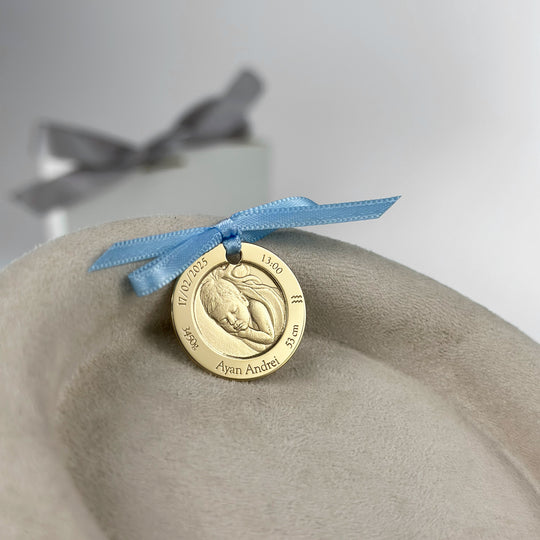 Klassische Münze mit Babyfoto, 23,5 mm (925 Silber)