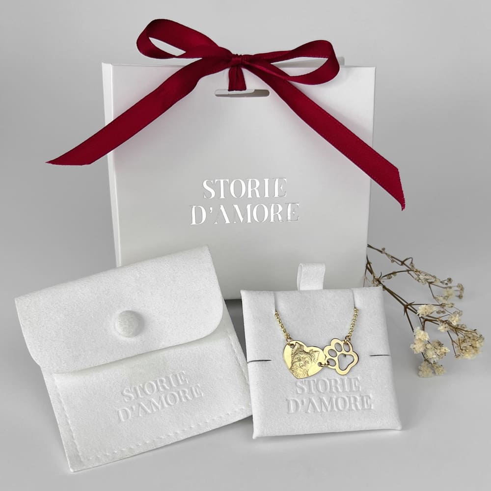 Anhänger mit Herz und Pfote, 925 Silber