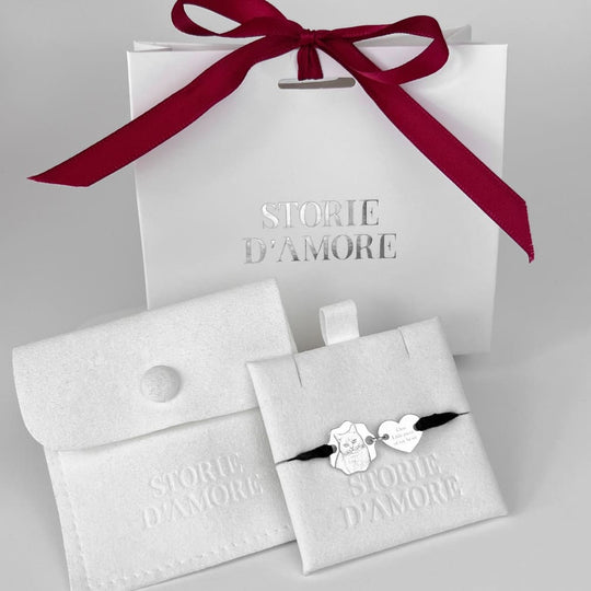 Curved-Edge Portrait Charm with Heart, 925 Silver