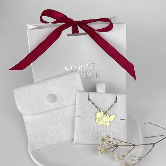 Herzanhänger mit Taube, 925 Silber