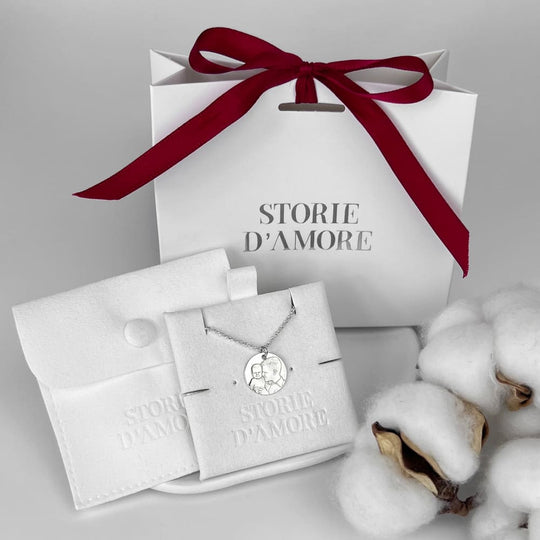 Runder Porträtanhänger, 925 Silber