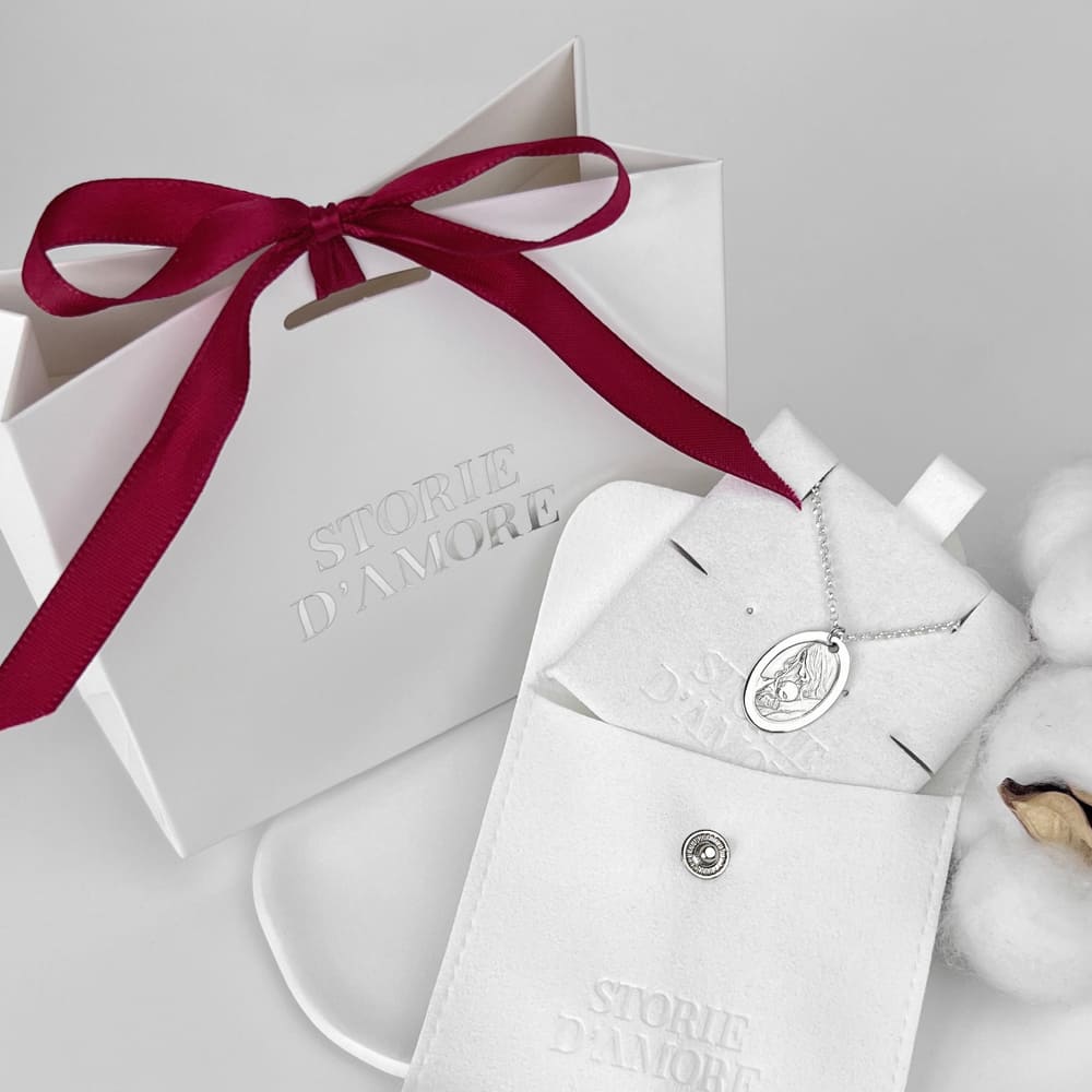 Ovaler Anhänger mit Rahmen, 925 Silber