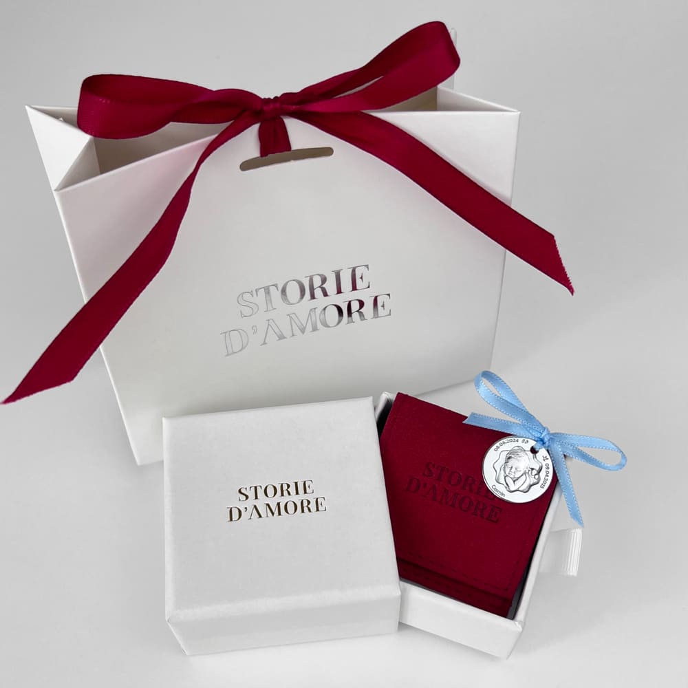 Baby-Münze mit Foto und Blütenausschnitt, 19 mm (925 Silber)