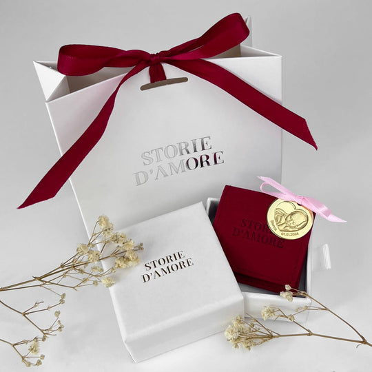 Baby-Münze mit Foto und Herzausschnitt, 23,5 mm (925 Silber)