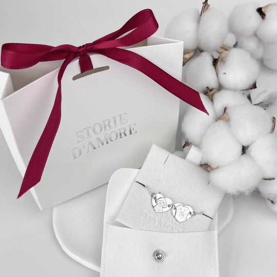 Doppel-Herz-Armband, 925 Silber