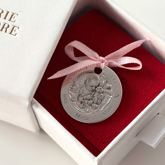 Klassische Münze mit Babyfoto, 23,5 mm (925 Silber)