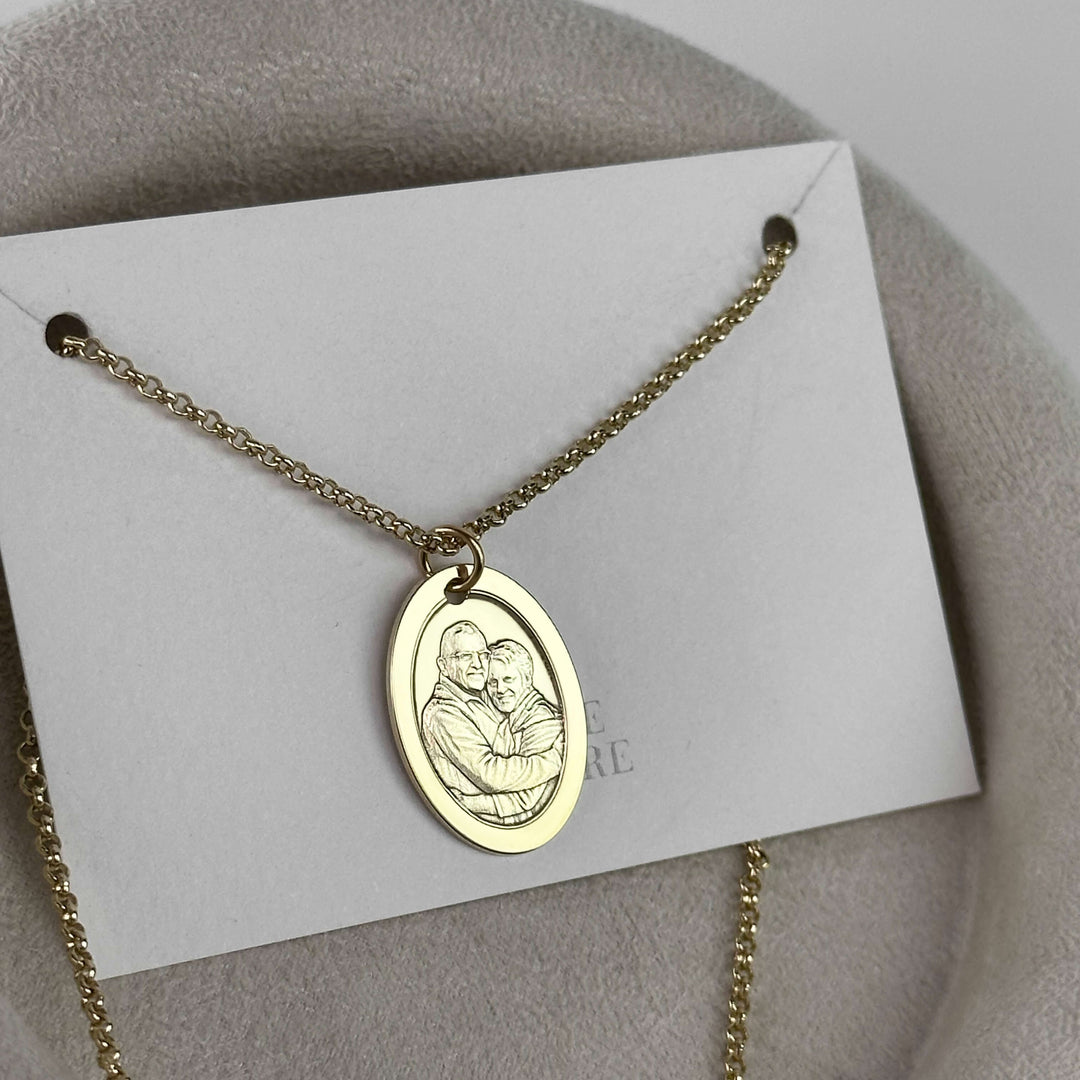 Ovaler Porträtanhänger, 925 Silber