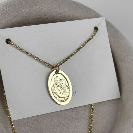 Ovaler Porträtanhänger, 925 Silber