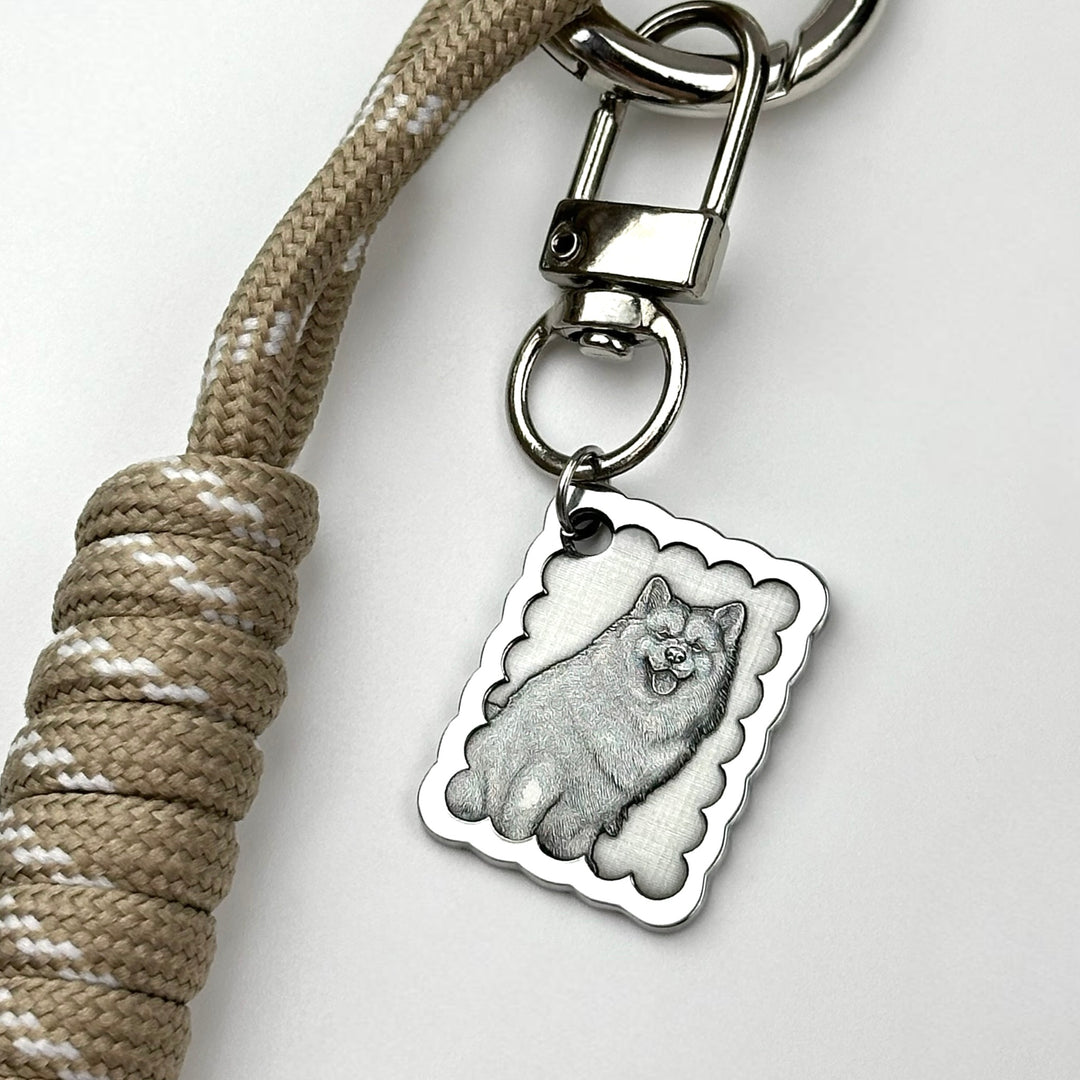 Moderner Schlüsselanhänger „Fellige Freude“