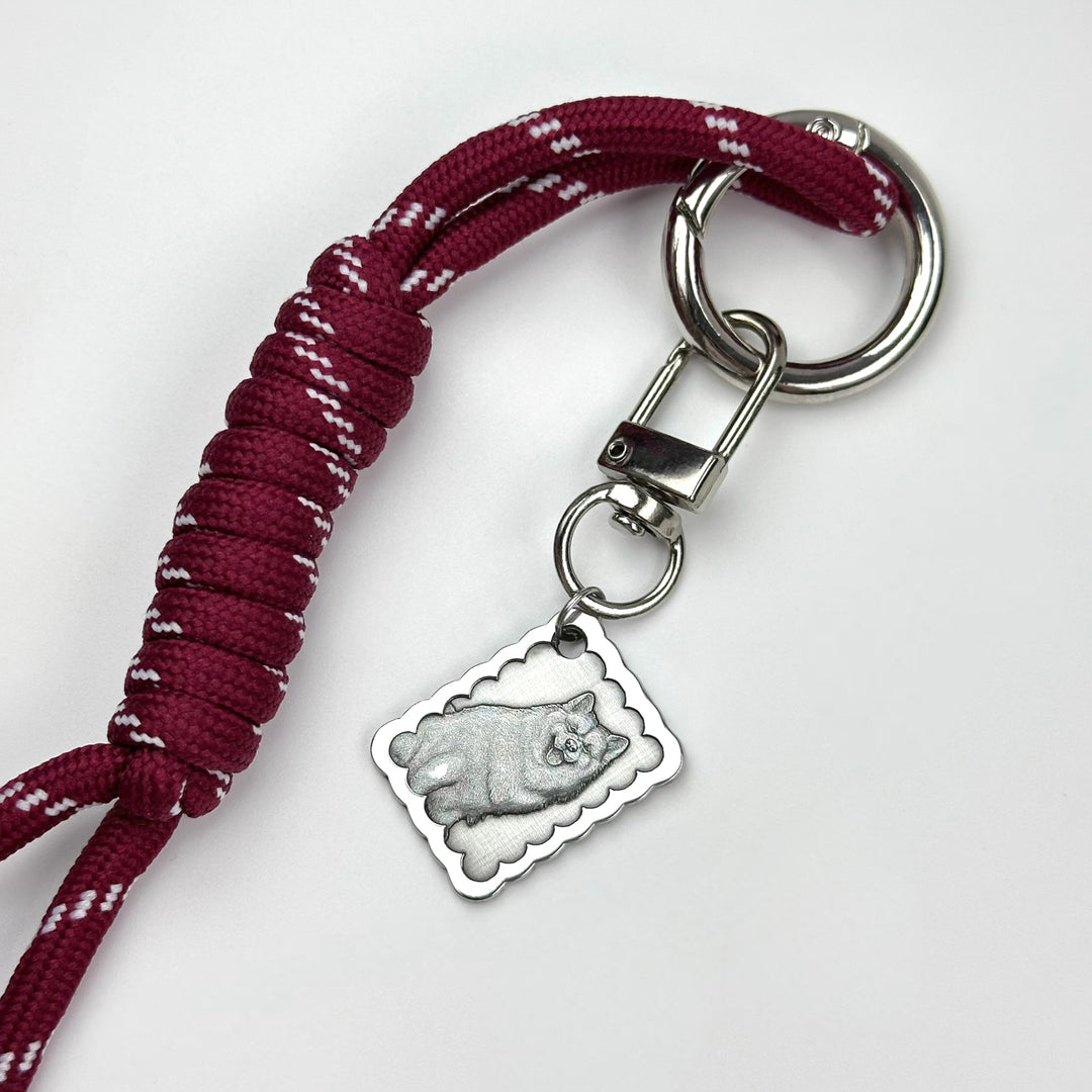 Moderner Schlüsselanhänger „Fellige Freude“