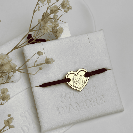 Bracelet cœur portrait personnalisé d'animal de compagnie, argent 925