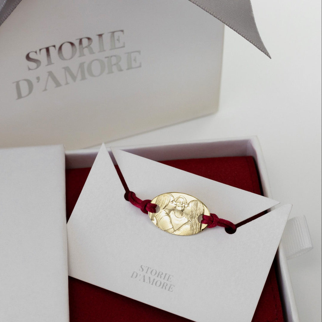 Armband mit großem ovalen Porträtanhänger, 925 Silber