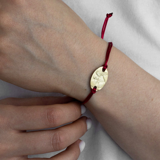 Armband mit großem ovalen Porträtanhänger, 925 Silber