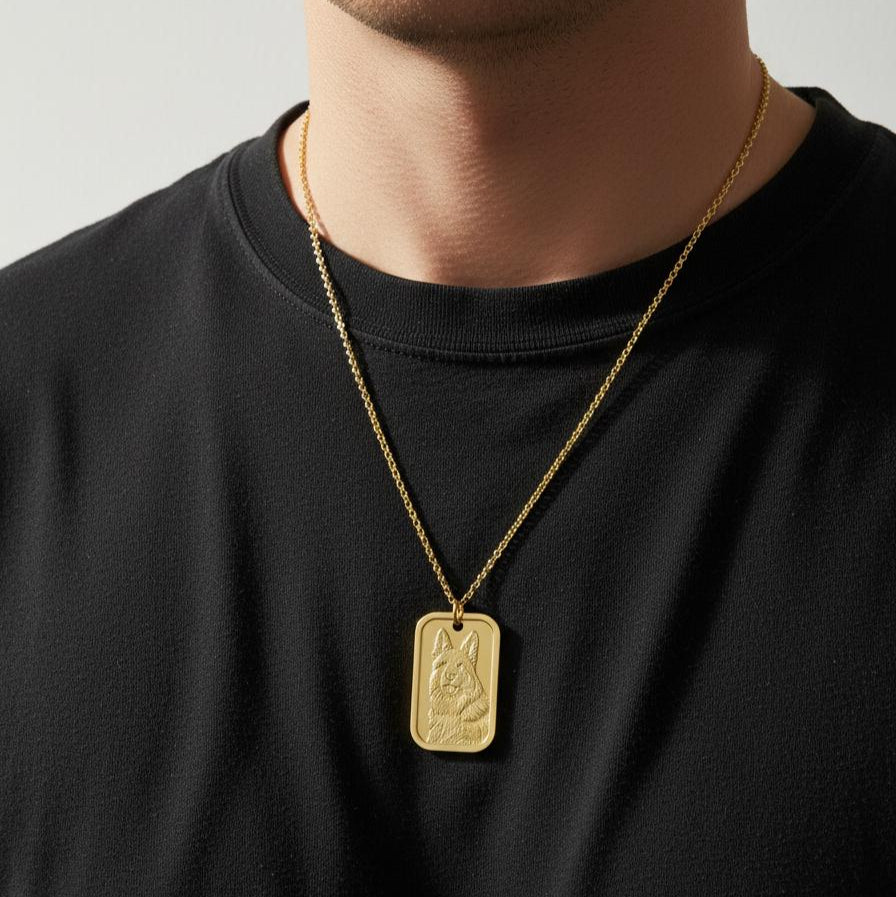 Dog-Tag-Anhänger, 925 Silber