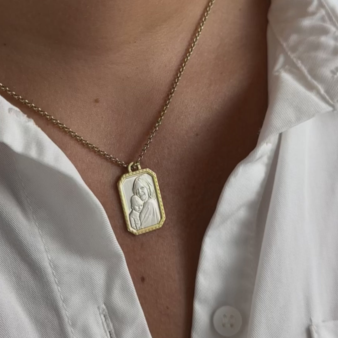 Anhänger mit Musterrahmen, 925 Silber