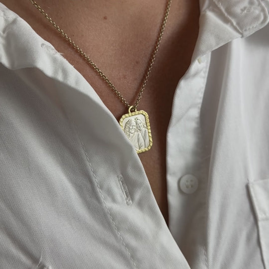 Anhänger mit Goldrahmen, 925 Silber