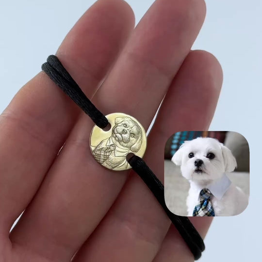 Klassisches Armband mit rundem Anhänger, 925 Silber