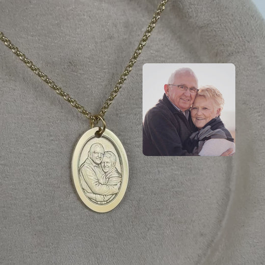 Ovaler Porträtanhänger, 925 Silber