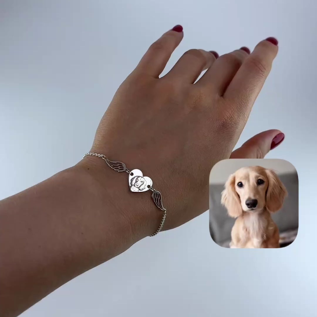 Armband mit Herz und Flügeln, 925 Silber