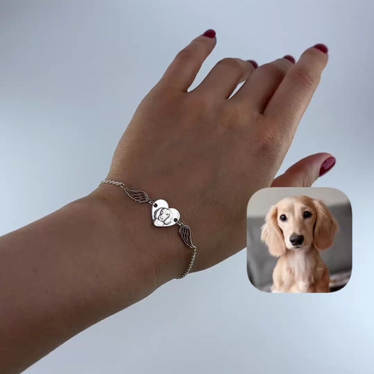 Armband mit Herz und Flügeln, 925 Silber