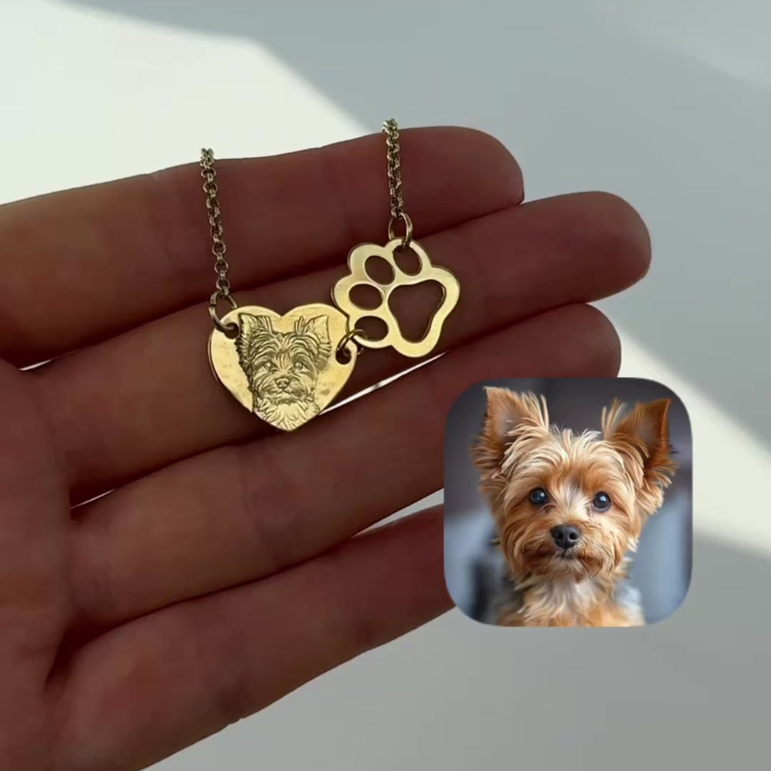 Anhänger mit Herz und Pfote, 925 Silber