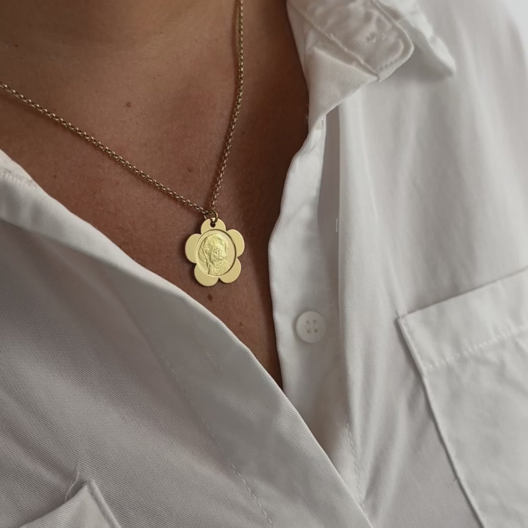 Anhänger in Blütenform, 925 Silber