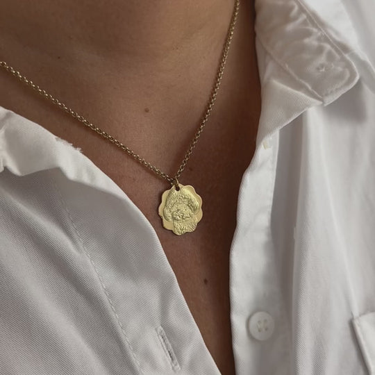 Anhänger mit Wellenrand, 925 Silber